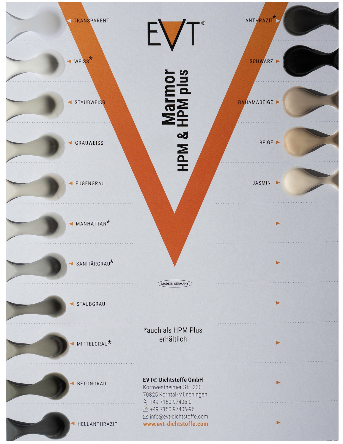 EVT Farbkarte Marmor HPM & HPM plus