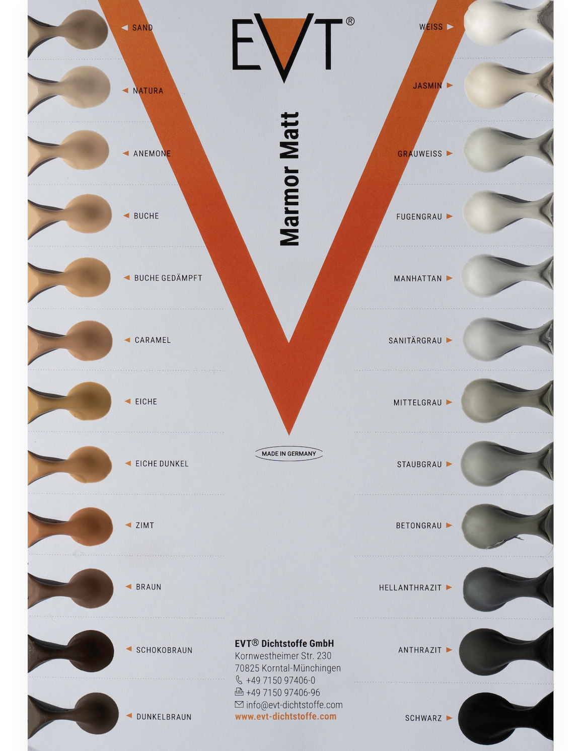 EVT Farbkarte Marmor HPM & HPM plus